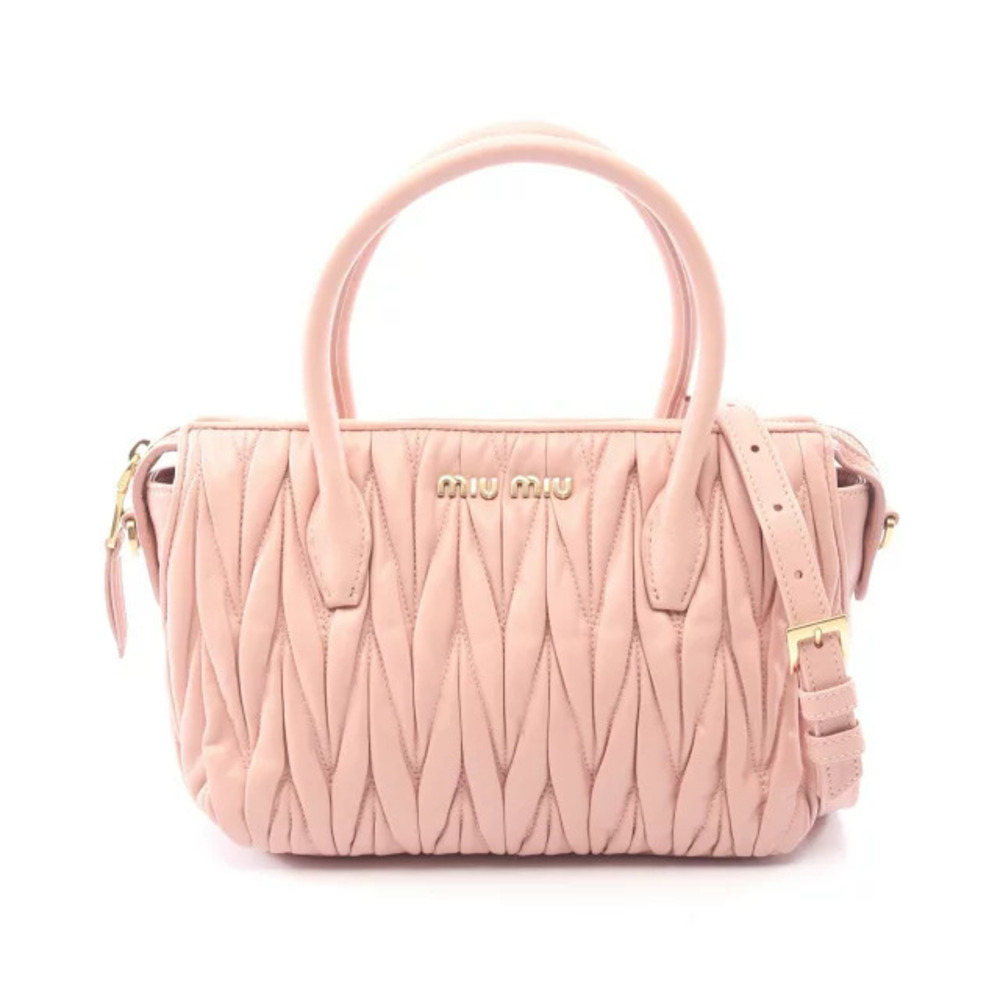 Miu Miu Matelasse Handbag Leather Pink